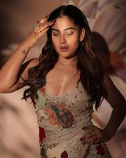 Gorgeous Karishma Sharma in a Glittering Full Length Embroidered Bodycon Dress Pictures 03