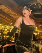 Hot Karishma Sharma in an Olive Green Mini Dress Pictures 01 Hot Karishma Sharma in an Olive Green Mini Dress Pictures 01