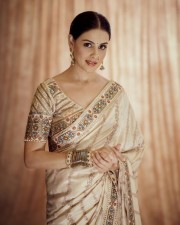 Junior Movie Actress Genelia Deshmukh Saree Photoshoot Stills 03