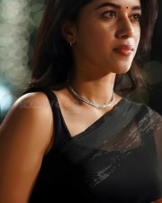 Mama Mascheendra Heroine Mirnalini Ravi Gorgeous in a Transparent Black Saree Photos 03