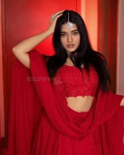 Actress Ketika Sharma Sizzling in Red Dress Photos 01