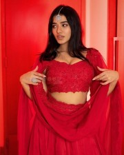 Actress Ketika Sharma Sizzling in Red Dress Photos 02