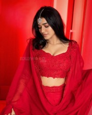 Actress Ketika Sharma Sizzling in Red Dress Photos 03