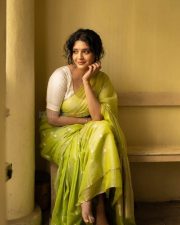 Beautiful Ritika Singh in a Lime Green Saree with a Cream Blouse Photos 01