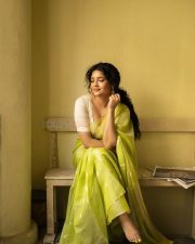 Beautiful Ritika Singh in a Lime Green Saree with a Cream Blouse Photos 03