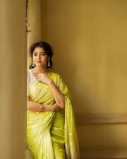 Beautiful Ritika Singh in a Lime Green Saree with a Cream Blouse Photos 04