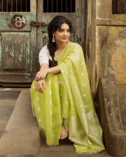 Beautiful Ritika Singh in a Lime Green Saree with a Cream Blouse Photos 05
