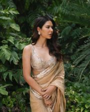 Beautiful Sonam Bajwa in a Silk Golden Saree with Gota Border and Sleeveless Blouse Photos 01 Beautiful Sonam Bajwa in a Silk Golden Saree with Gota Border and Sleeveless Blouse Photos 01