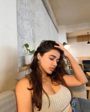 Big Chested Ketika Sharma in a Beige Crop Top Photos 04