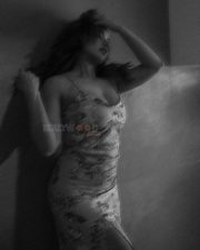 Blurry Busty Beauty Ketika Sharma in a Floral Maxi Dress Photos 03