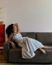 Bold and Sexy Ritika Singh in a White Maxi Dress with Spaghetti Straps Photos 08