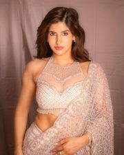 Breathtaking Sakshi Malik in a Shimmering Embellished Sheer Saree with a Matching Halter Neck Blouse Pictures 01