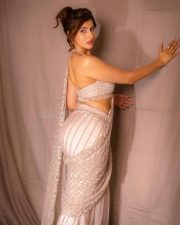 Breathtaking Sakshi Malik in a Shimmering Embellished Sheer Saree with a Matching Halter Neck Blouse Pictures 02
