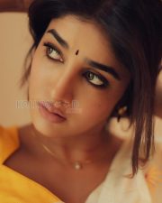 Charming Actress Dimple Hayathi in a Yellow Blouse and White Floral Saree Photos 01 Charming Actress Dimple Hayathi in a Yellow Blouse and White Floral Saree Photos 01