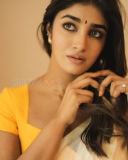 Charming Actress Dimple Hayathi in a Yellow Blouse and White Floral Saree Photos 02 Charming Actress Dimple Hayathi in a Yellow Blouse and White Floral Saree Photos 02