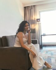 Charming Ritika Singh in a White Sleeveless Dress Pictures 06
