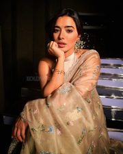 Charming and Elegant Ketika Sharma in a Cream Saree with a Halter Neck Semi Backless Blouse Photos 02 Charming and Elegant Ketika Sharma in a Cream Saree with a Halter Neck Semi Backless Blouse Photos 02