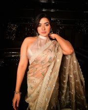 Charming and Elegant Ketika Sharma in a Cream Saree with a Halter Neck Semi Backless Blouse Photos 06 Charming and Elegant Ketika Sharma in a Cream Saree with a Halter Neck Semi Backless Blouse Photos 06