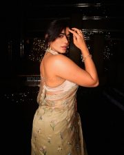 Charming and Elegant Ketika Sharma in a Cream Saree with a Halter Neck Semi Backless Blouse Photos 07 Charming and Elegant Ketika Sharma in a Cream Saree with a Halter Neck Semi Backless Blouse Photos 07