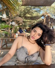 Curvy Beach Beauty Ketika Sharma in a Grey Top with Black Denim Pictures 04