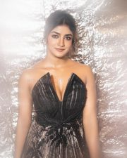 Dazzling Actress Dimple Hayathi in a Black Striped Sweetheart Neckline Dress Photos 02 Dazzling Actress Dimple Hayathi in a Black Striped Sweetheart Neckline Dress Photos 02