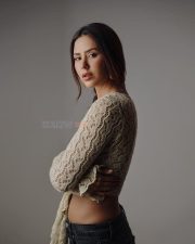 Dazzling Sonam Bajwa in a Beige Lace Crochet Crop Top with Black Denim Photos 03 Dazzling Sonam Bajwa in a Beige Lace Crochet Crop Top with Black Denim Photos 03