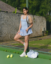 Eleven Actress Sakshi Malik in a Light Blue Halter Neck Sports Top And Pleated Mini Skirt Photos 01 Eleven Actress Sakshi Malik in a Light Blue Halter Neck Sports Top And Pleated Mini Skirt Photos 01
