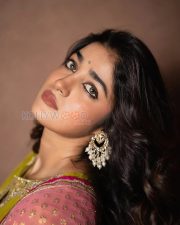 Enchanting Actress Dimple Hayathi in a Pink Lime Green Saree Photos 03 Enchanting Actress Dimple Hayathi in a Pink Lime Green Saree Photos 03