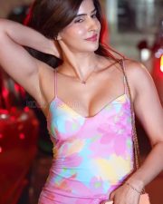 Enchanting Sakshi Malik in a Multicolored Floral Mini Slip Dress with Spaghetti Straps Pictures 03