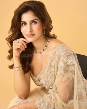 Glamorous Actress Sakshi Malik in a Cream Embroidered Net Saree Photos 01 Glamorous Actress Sakshi Malik in a Cream Embroidered Net Saree Photos 01