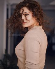 Gorgeous Ritika Singh in a Half Sleeve Light Brown Crop Top Pictures 03