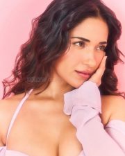 Gorgeous Ruhani Sharma in a Pink Mini Dress with a Deep Cleavage Neckline Photos 02