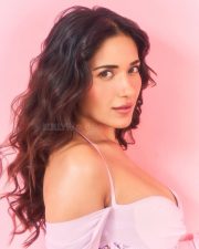 Gorgeous Ruhani Sharma in a Pink Mini Dress with a Deep Cleavage Neckline Photos 06