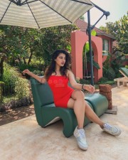 Hot Ketika Sharma in a Red Mini Dress Pictures 06