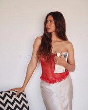 Hot Sonam Bajwa in a Red See Through Top Pictures 03