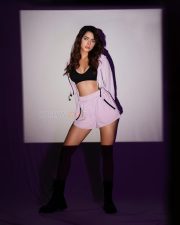Masti 4 Actress Ruhi Singh in a lavender blouse with black sports bra photos 02