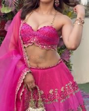 Photogenic Sakshi Malik in a Hot Pink Bralette Top with a Pink A Line Lehenga Skirt Photos 02