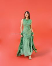 Pitt Siyapa Actress Sonam Bajwa in a Mint Green Embroidered Anarkali Suit Photos 02