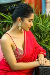 Ruhani Sharma Glamourous Cleavage Saree Photo 01