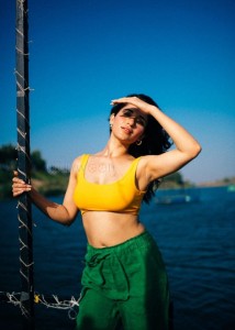 Ruhani Sharma in Sexy Yellow Top Showing Cleavage Photos 03
