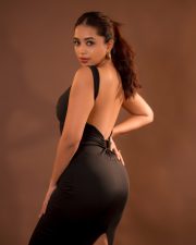 Sensual Actress Rittika Chakraborty in a Black Backless Bodycon Dress Photos 01