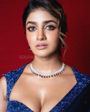 Sexy Heroine Dimple Hayathi in a Deep Sapphire Blue Saree with a Heavily Embellished Corset Style Blouse Pictures 07 Sexy Heroine Dimple Hayathi in a Deep Sapphire Blue Saree with a Heavily Embellished Corset Style Blouse Pictures 07