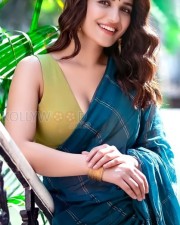 Sexy Ruhani Sharma in a Traditional Green Saree with Sleeveless Blouse Photos 03