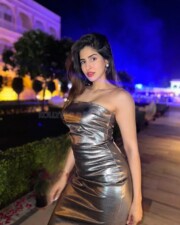 Sexy Sakshi Malik in a Glittering Silver Sleeveless Dress Pictures 02
