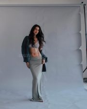 Sexy Sonam Bajwa in a Grey Bralette and Maxi Skirt Photos 01
