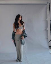 Sexy Sonam Bajwa in a Grey Bralette and Maxi Skirt Photos 03
