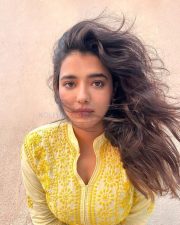 Single Actress Ketika Sharma in a Yellow Embroidered Kurta Pictures 04