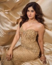Sparkling Actress Sakshi Malik in a Gold Sequin Strapless Gown Photos 10