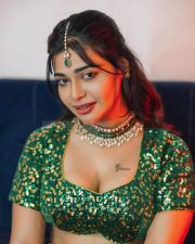 Stunning Dharsha Gupta Cleavage in a Shimmery Green Blouse Pictures 02