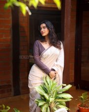 Stunning Ketika Sharma in a White Saree with Full Sleeve Blouse Photos 05 Stunning Ketika Sharma in a White Saree with Full Sleeve Blouse Photos 05